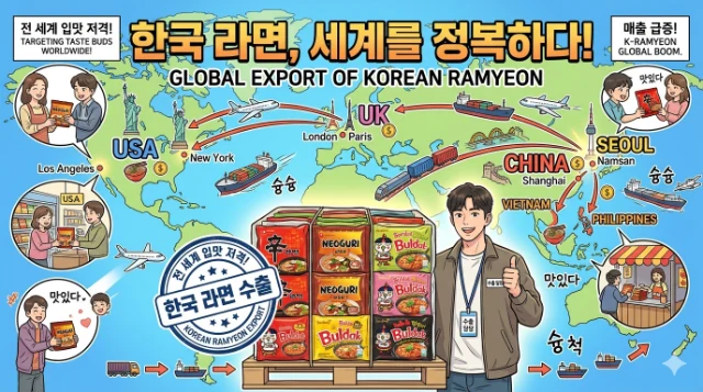 Korean ramyeon noodles global export