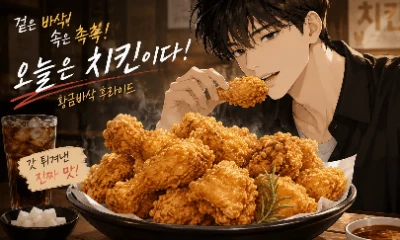 Korean fried chicken golden crispy