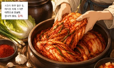 Korean kimchi fermented cabbage red chili