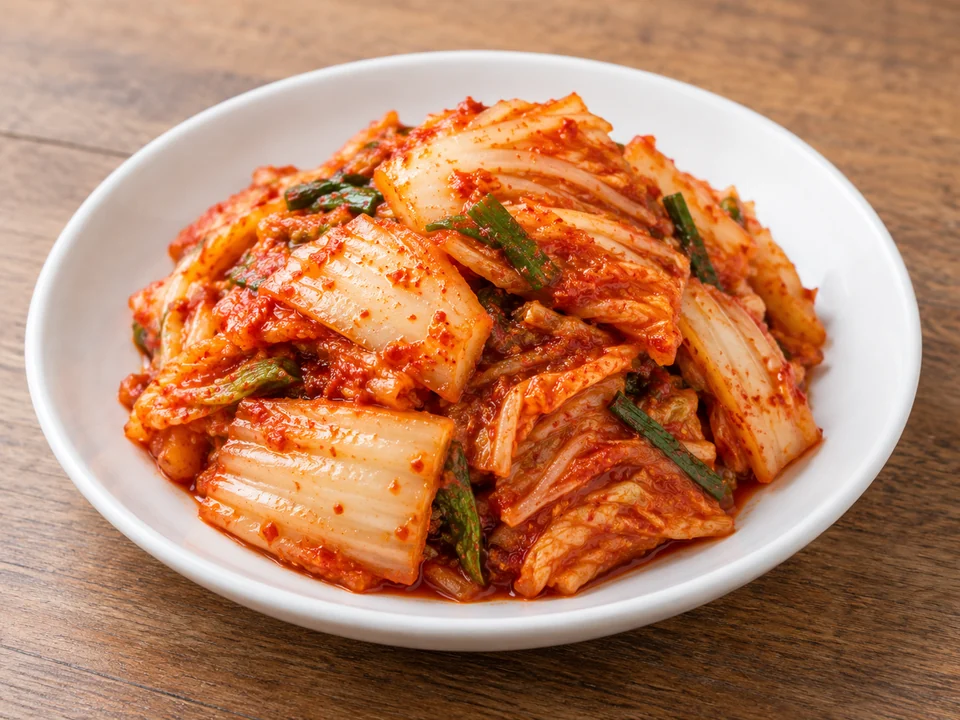 김치 — Kimchi — fermented spicy cabbage; a national staple served at every meal
