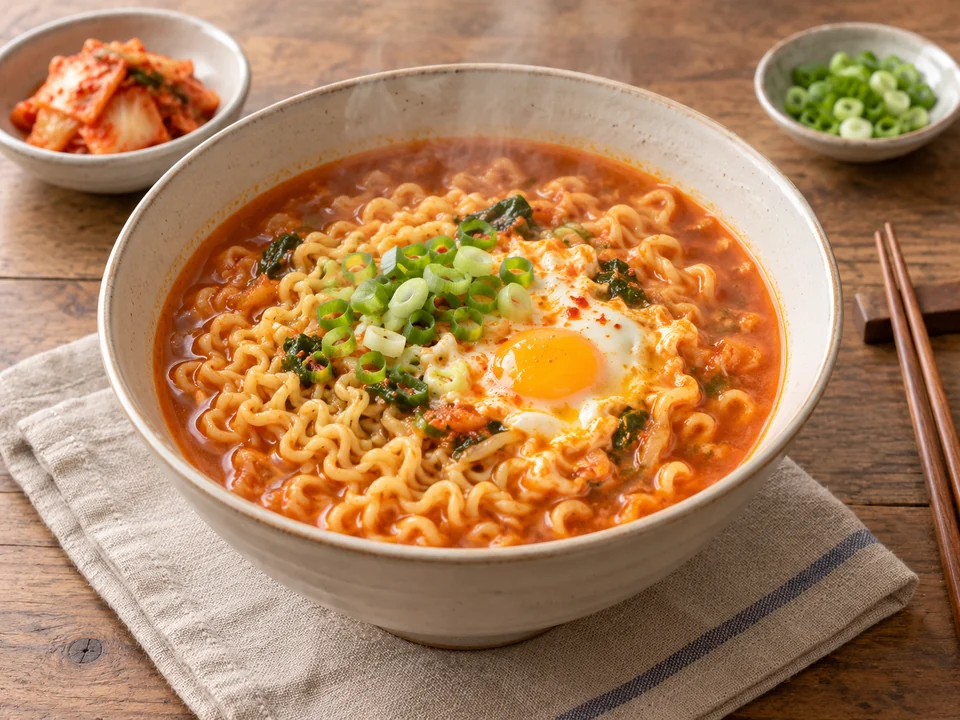 라면 — instant noodles — ㄹ in initial position (before vowel): quick r-tap