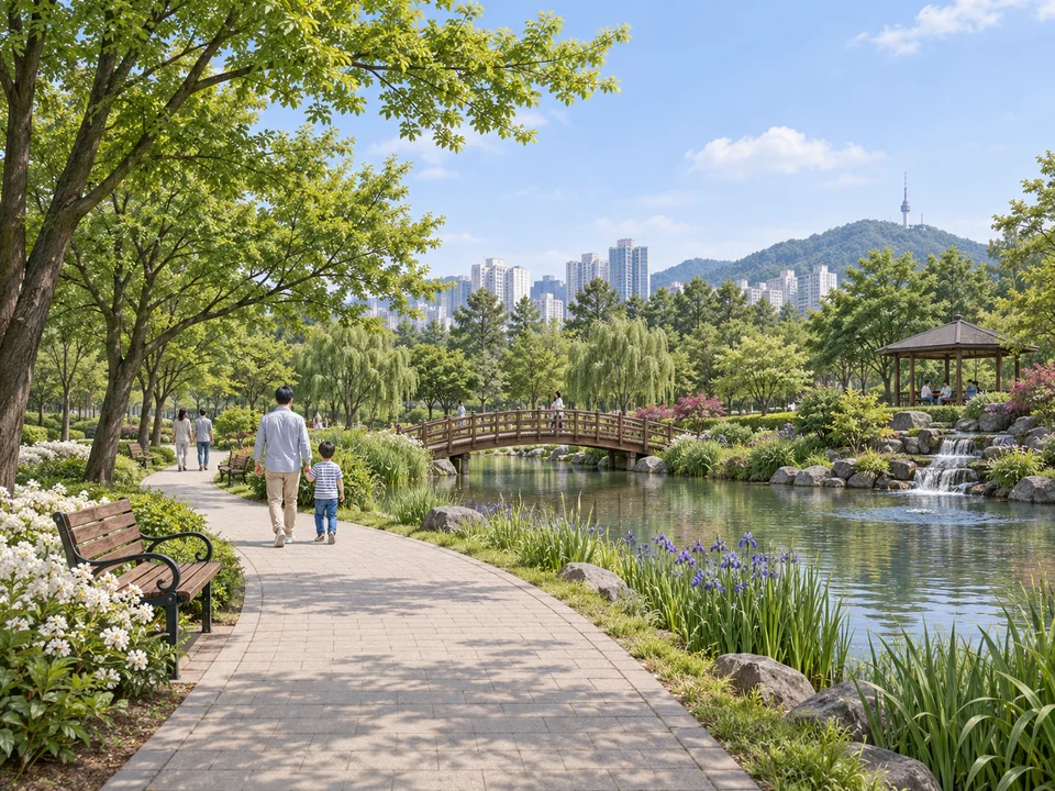 공원 — Park — Korean parks are well-maintained and popular