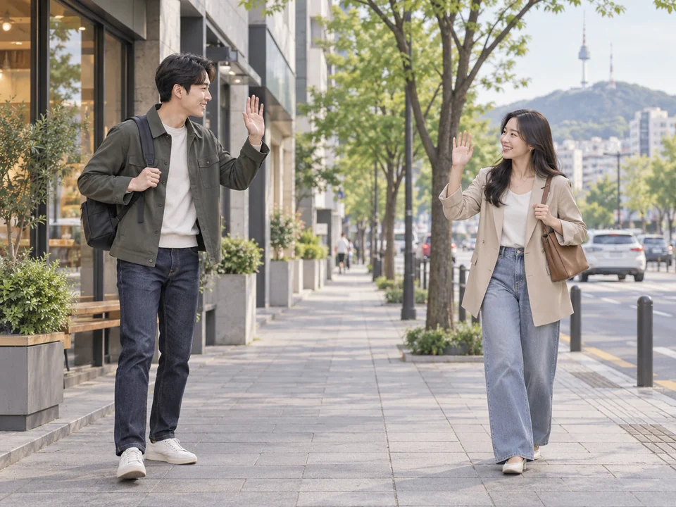 만나다 — To meet — 만나요 (polite present)