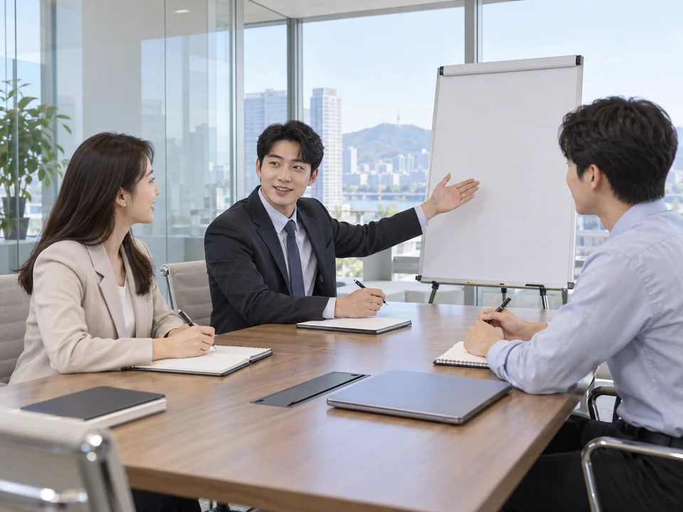 회의 — Meeting — 회의가 있어요 = I have a meeting