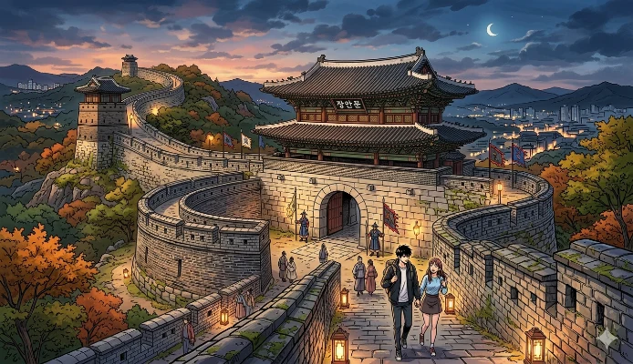 Suwon Hwaseong Fortress walls and gate